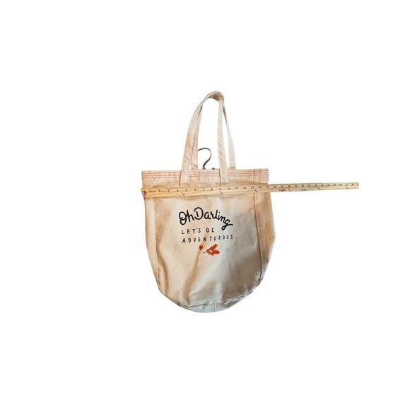 Oh Darling "Lets Be Adventurous" Embroidered Canvas Tote Bag Eco-Friendly & Sty - Picture 2 of 9